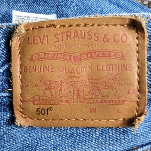 MEN'S Levis Premium Big E 501 Jeans Size W30 L32 (31)Medium Blue Wash Button Fly - Picture 15 of 16
